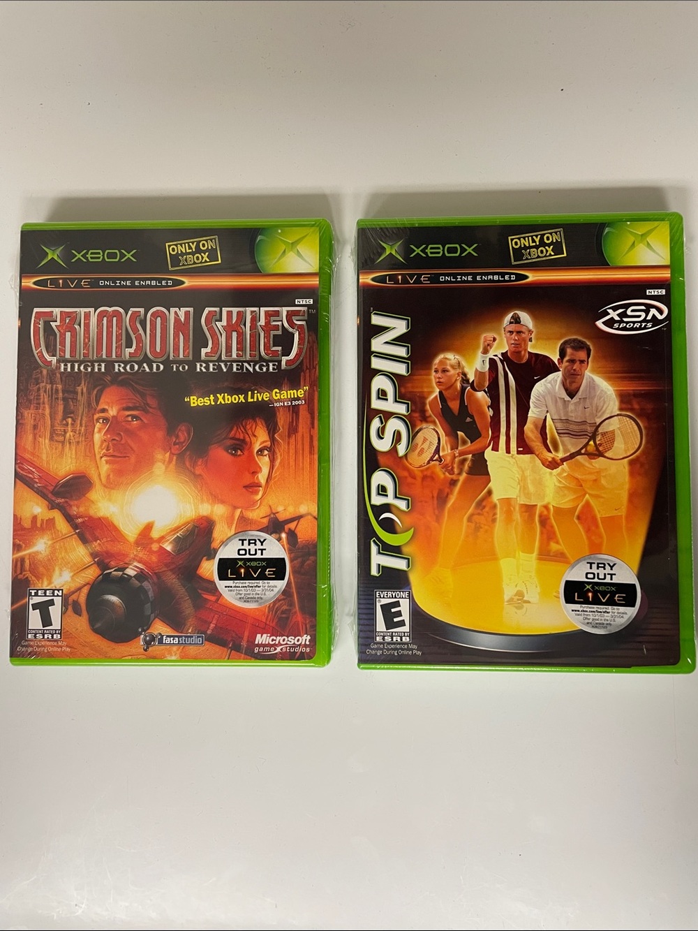XBOX games - 2 sealed/unplayed games Crimson Skies & Top Spin